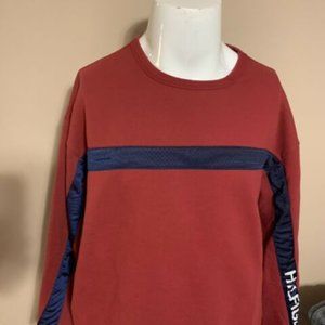Vintage TH Spell Out Sleeve Mens Red Crewneck Size XL